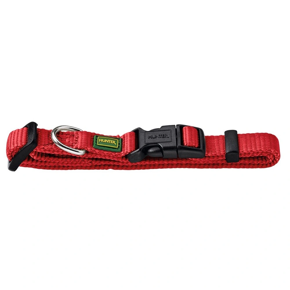 Hunter Vario Basic Halsbånd Rød S 22-35 cm - Ekstra bredt og komfortabelt halsbånd